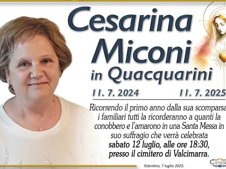 Anniversario: Cesarina Miconi Quacquarini