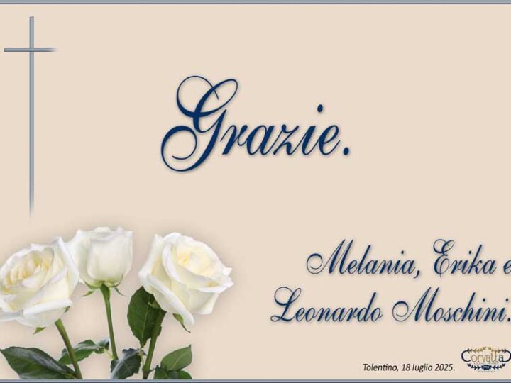 Ringraziamento: Cavalier Franco Moschini