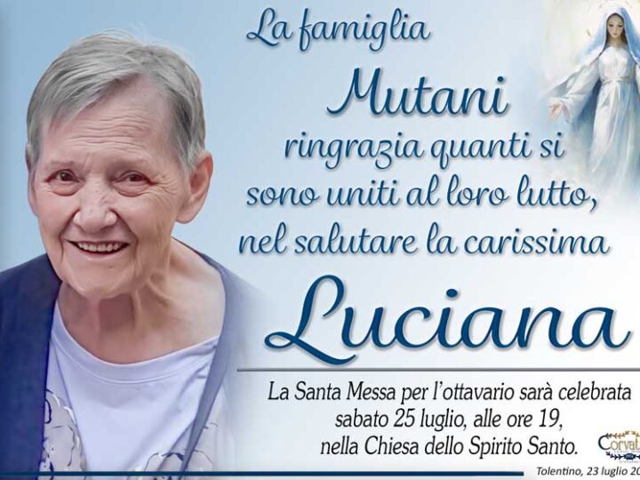 Ringraziamento: Luciana Pavoni Mutani