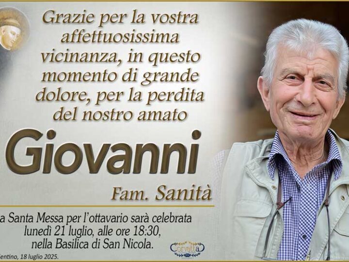 Ringraziamento: Giovanni Sanità
