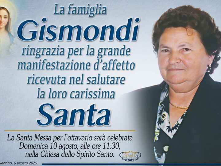 Ringraziamento: Santa Capponi Gismondi