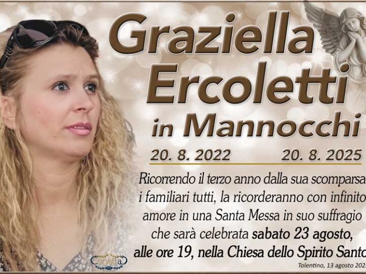 3° Anniversario: Graziella Ercoletti Mannocchi