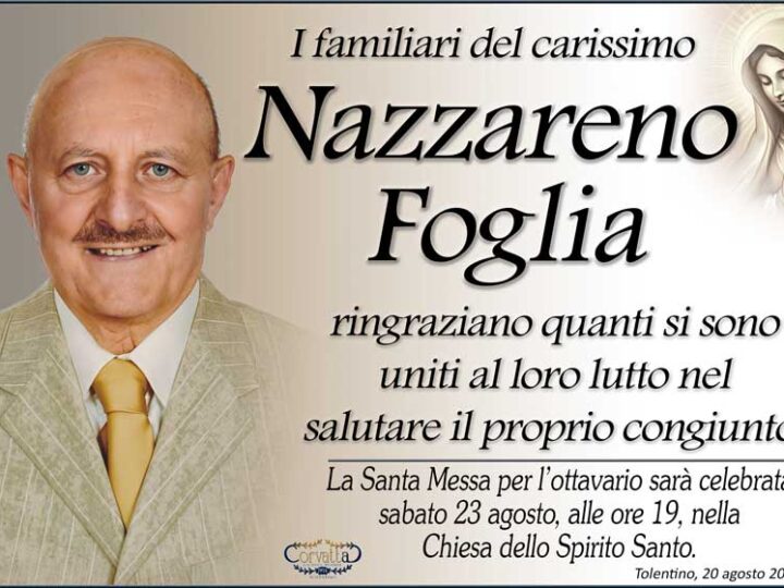 Ringraziamento: Nazzareno Foglia