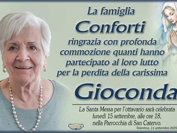 Ringraziamento: Gioconda Bertoni Conforti