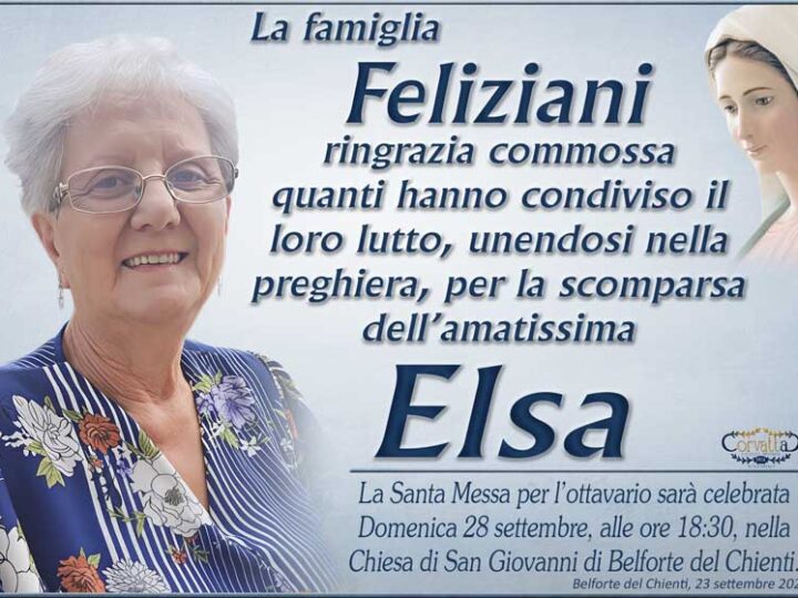 Ringraziamento: Elsa Corvatta Feliziani