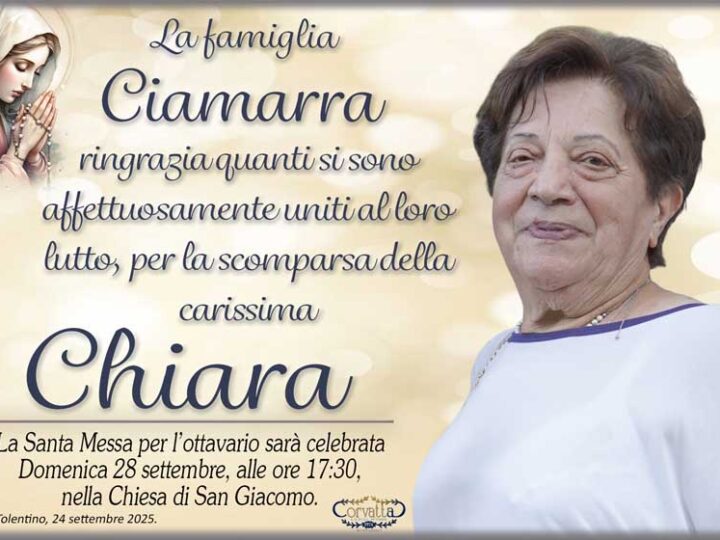 Ringraziamento: Chiara Ruffini Ciamarra