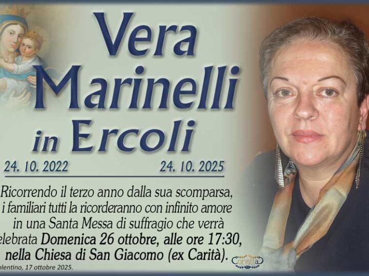 3° Anniversario: Vera Marinelli Ercoli