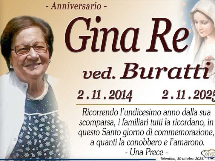 11° Anniversario: Gina Re Buratti