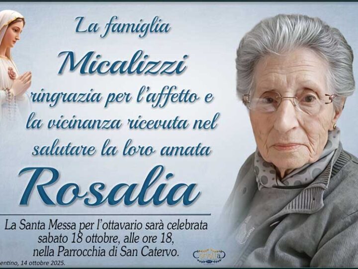 Ringraziamento: Rosalia Venuti Micalizzi