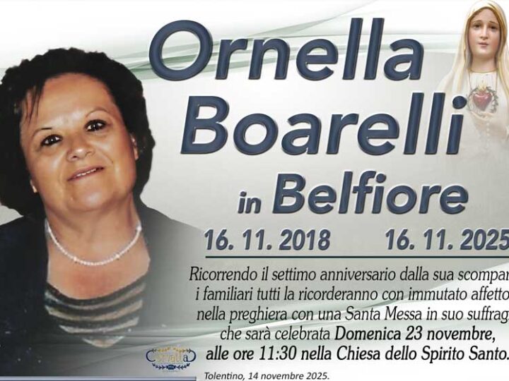7° Anniversario: Ornella Boarelli Belfiore