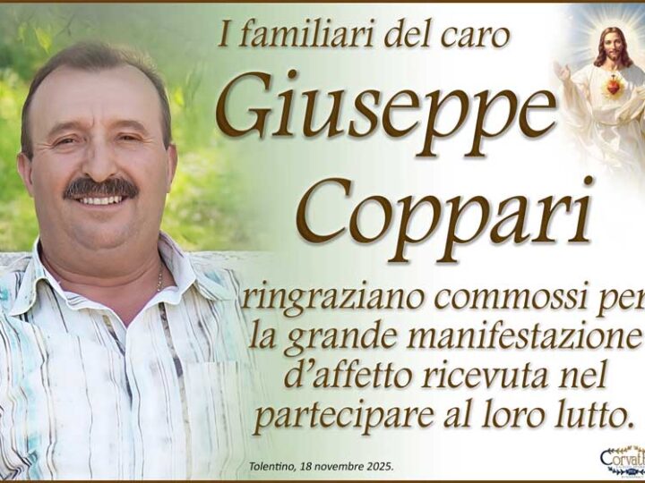 Ringraziamento: Giuseppe Coppari