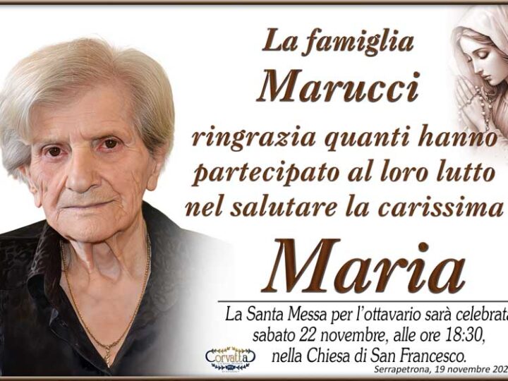 Ringraziamento: Maria Salvucci Marucci