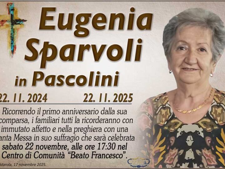 Anniversario: Eugenia Sparvoli Pascolini