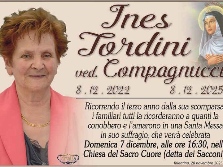 3° Anniversario: Ines Tordini Compagnucci