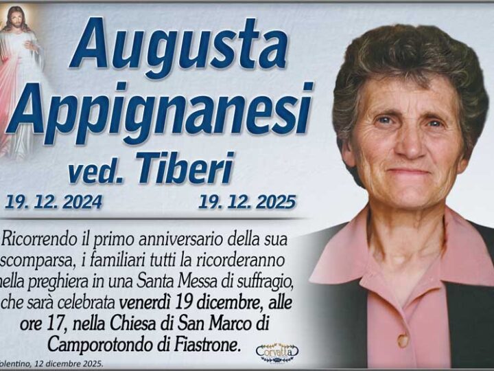 Anniversario: Augusta Appignanesi Tiberi