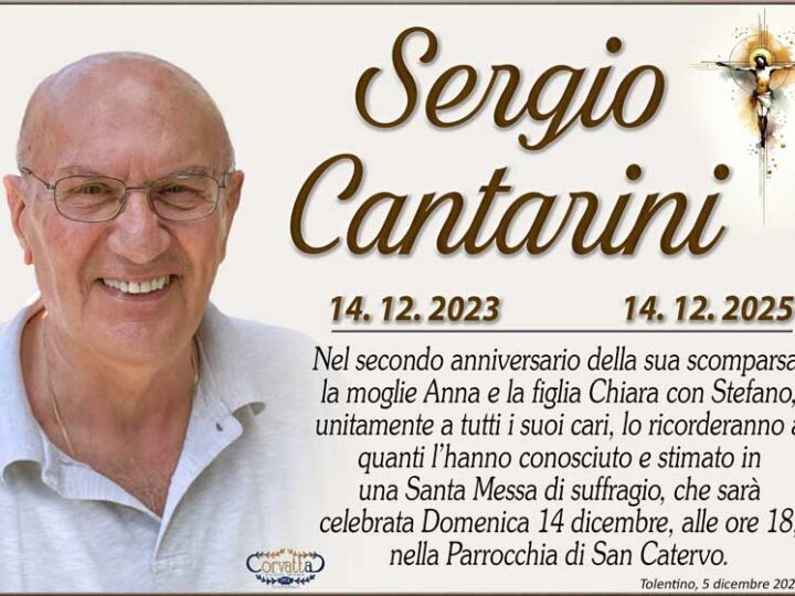 2° Anniversario: Sergio Cantarini
