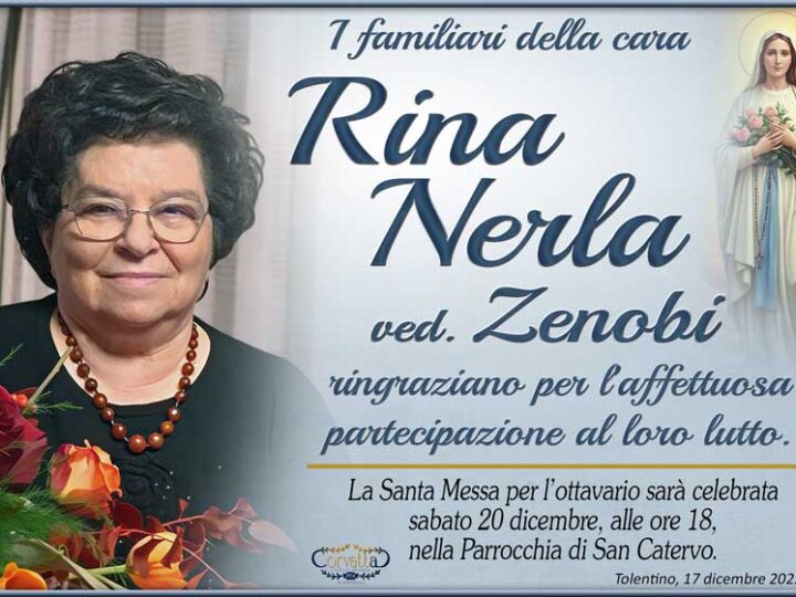 Ringraziamento: Rina Nerla Zenobi