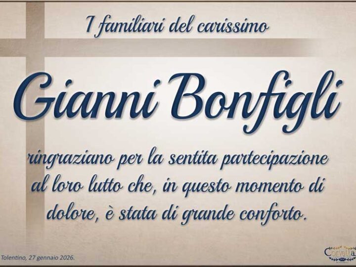 Ringraziamento: Gianni Bonfigli