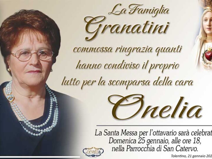 Ringraziamento: Onelia Fefè Granatini