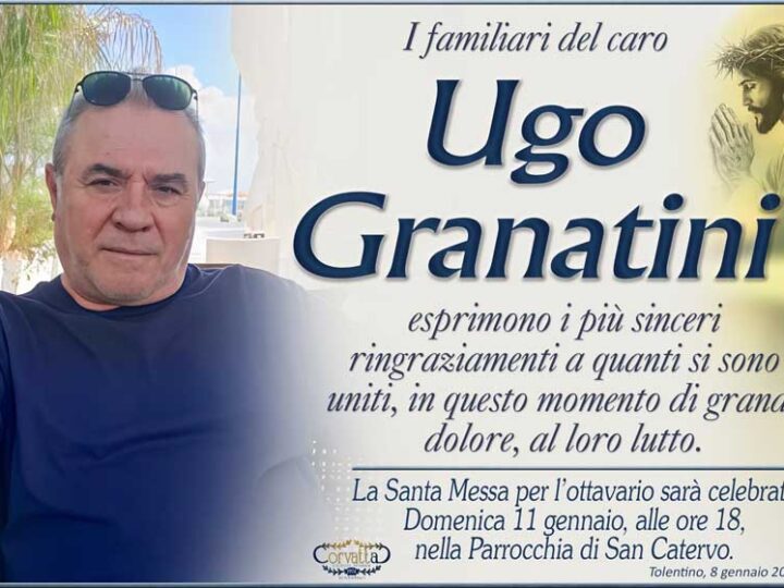 Ringraziamento: Ugo Granatini