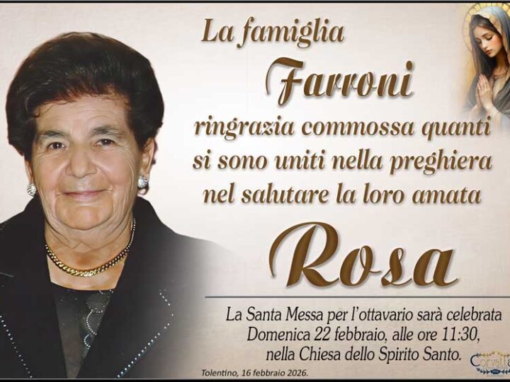 Ringraziamento: Rosa Ferretti Farroni