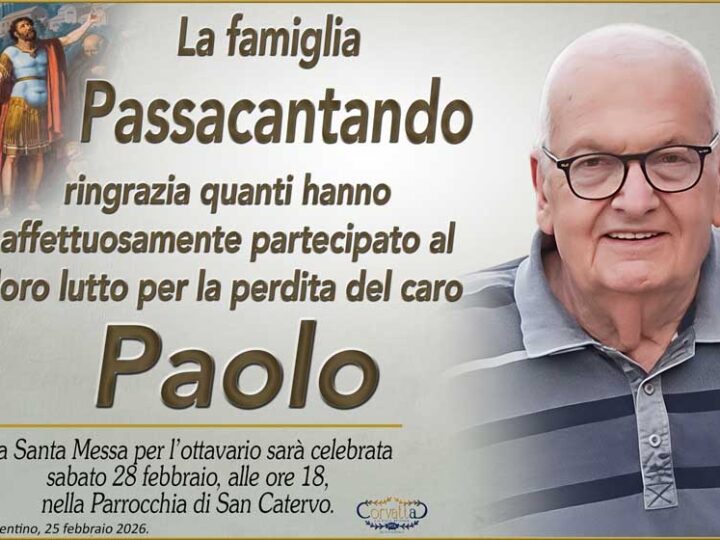 Ringraziamento: Paolo Passacantando