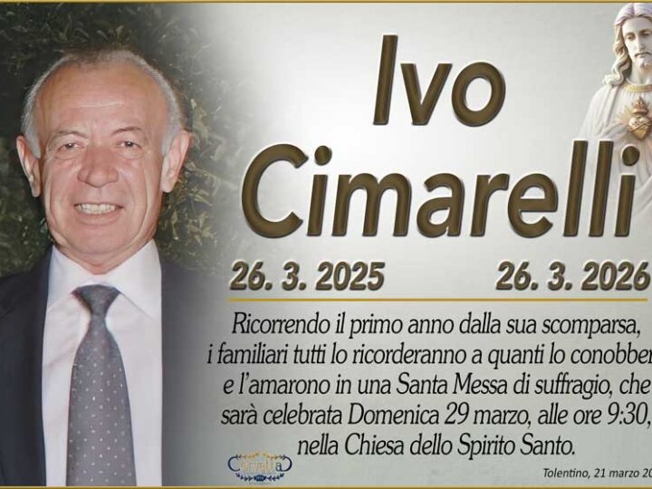 Anniversario: Ivo Cimarelli