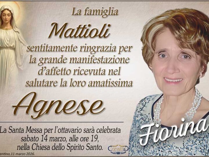 Ringraziamento: Agnese Frapiselli Mattioli