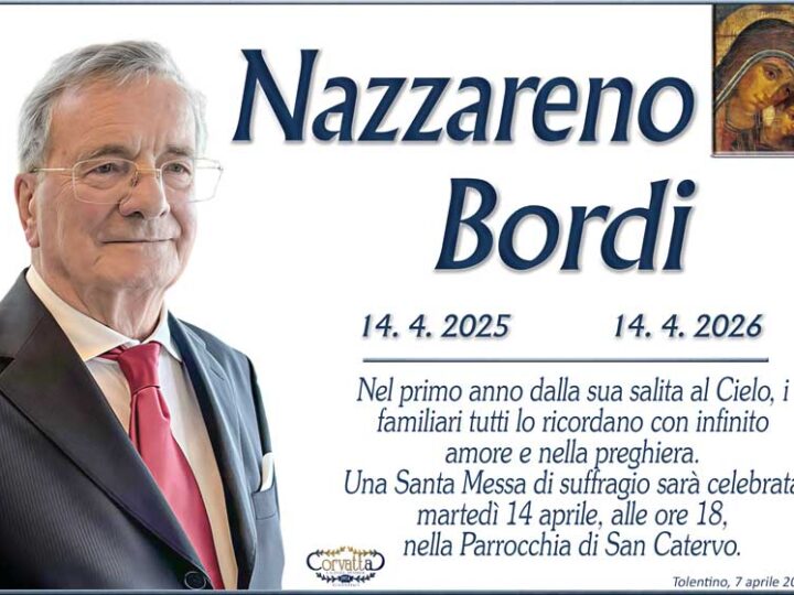 Anniversario: Nazzareno Bordi