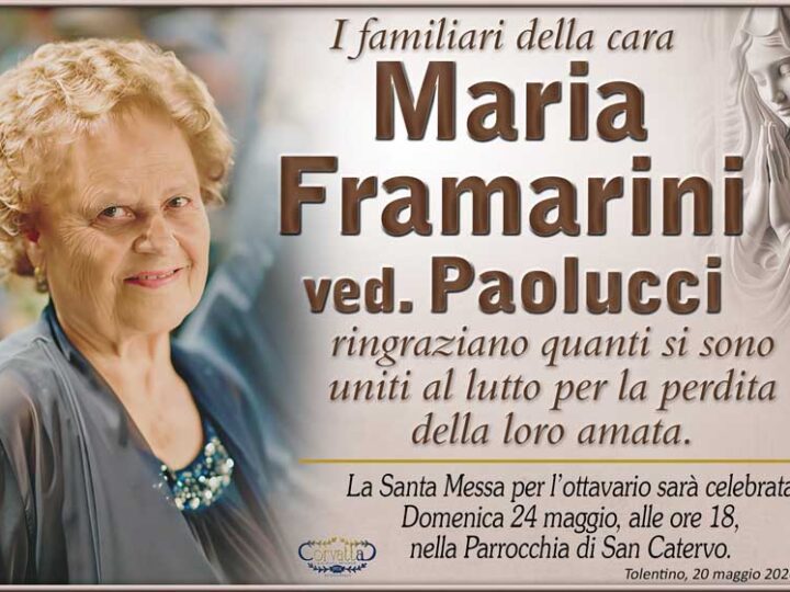 Ringraziamento: Maria Framarini Paolucci
