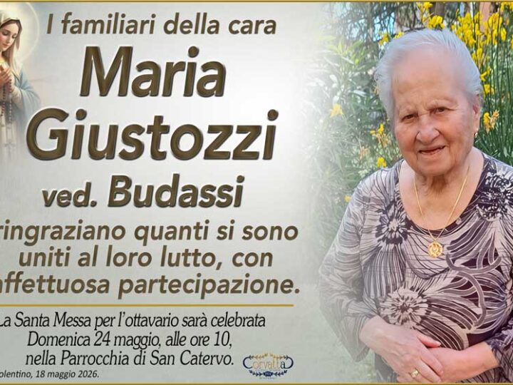 Ringraziamento: Maria Giustozzi Budassi