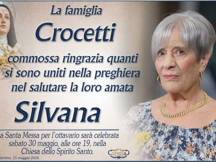 Ringraziamento: Silvana Pettaccio Crocetti