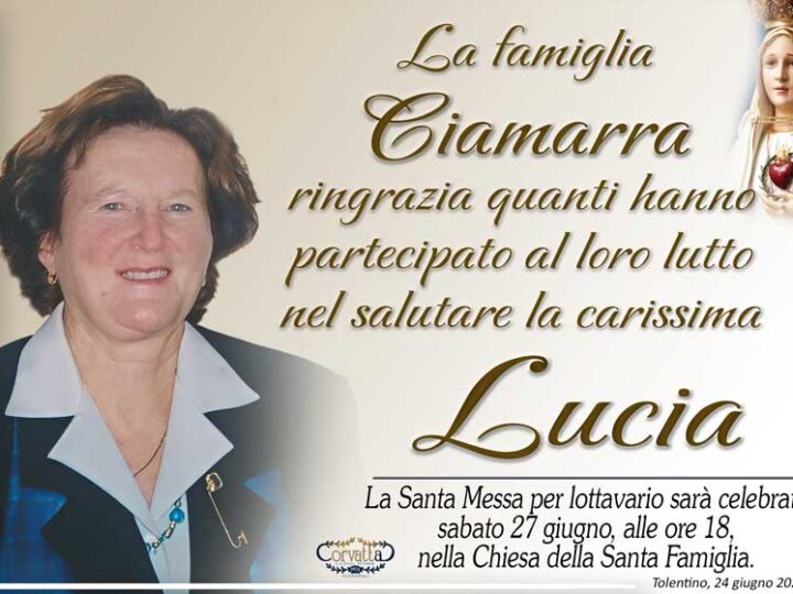 Ringraziamento: Lucia Gentili Ciamarra