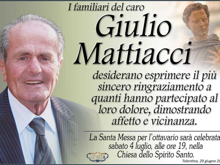 Ringraziamento: Giulio Mattiacci