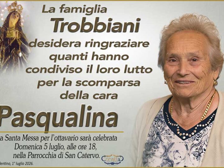 Ringraziamento: Pasqualina Aliscioni Trobbiani