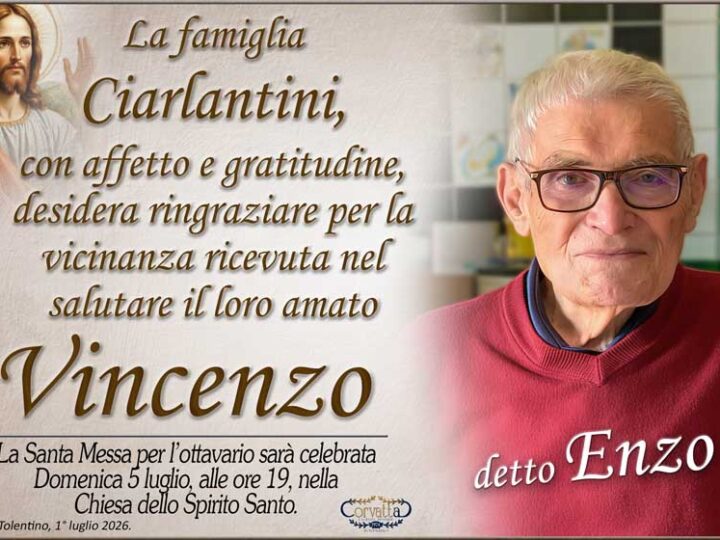 Ringraziamento: Vincenzo Ciarlantini