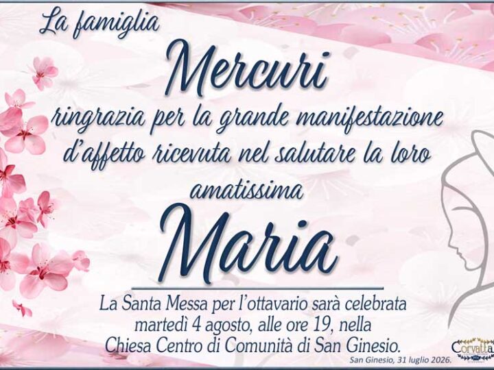 Ringraziamento: Maria Fermani Mercuri