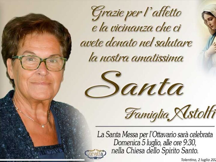 Ringraziamento: Santa Luconi Astolfi