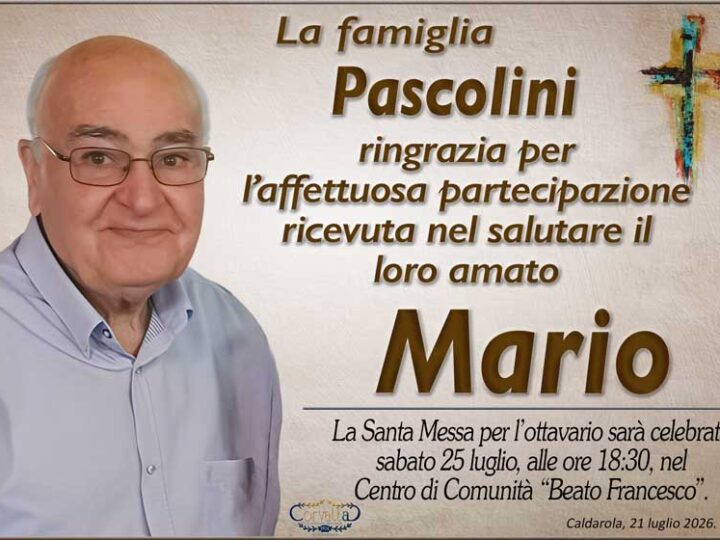 Ringraziamento: Mario Pascolini