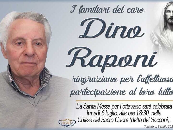 Ringraziamento: Dino Raponi
