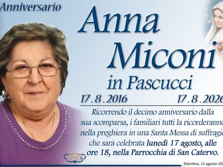 10° Anniversario: Miconi Anna Pascucci