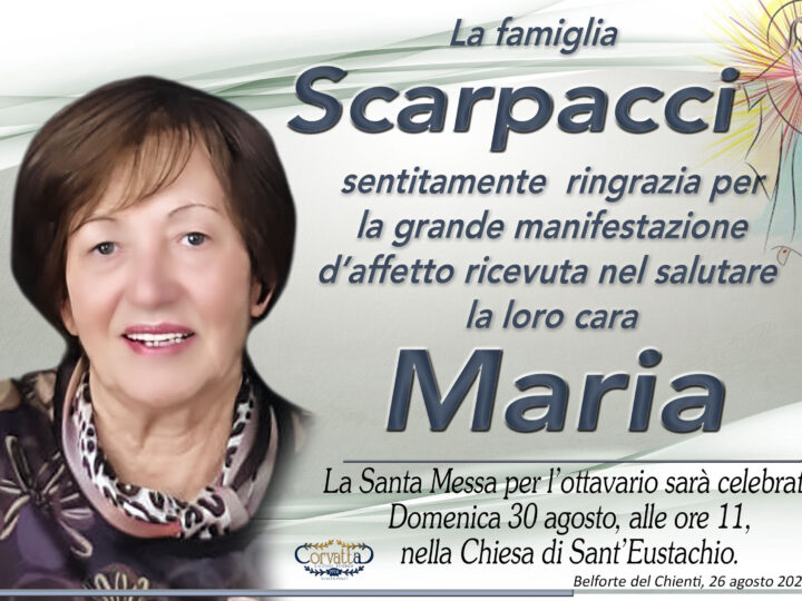 Ringraziamento: Maria Campelli Scarpacci