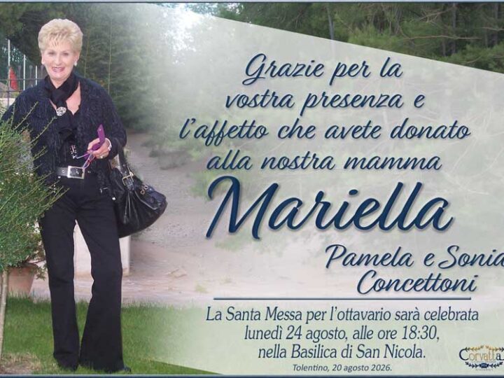 Ringraziamento: Maria Lazzari Concettoni
