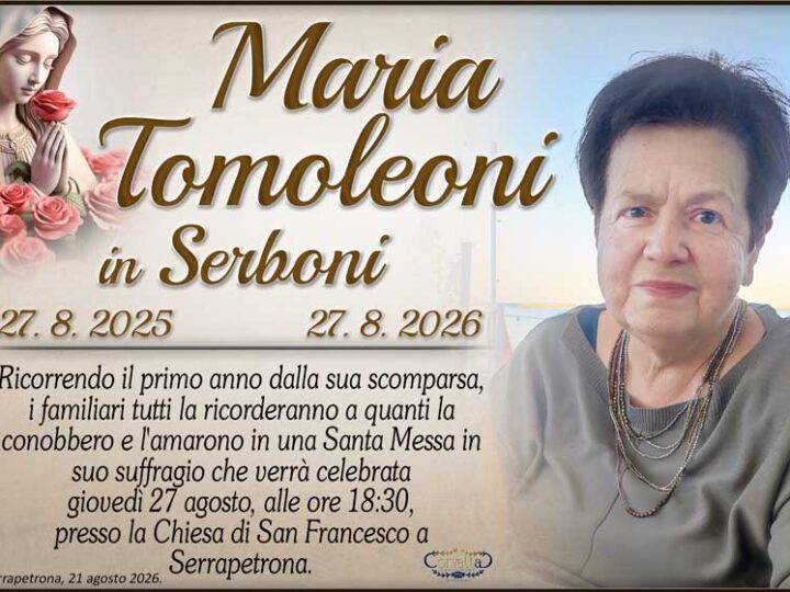 Anniversario: Maria Tomoleoni Serboni