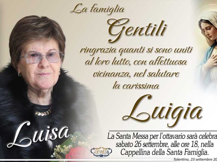 Ringraziamento: Luigia “Luisa” Carbonari Gentili