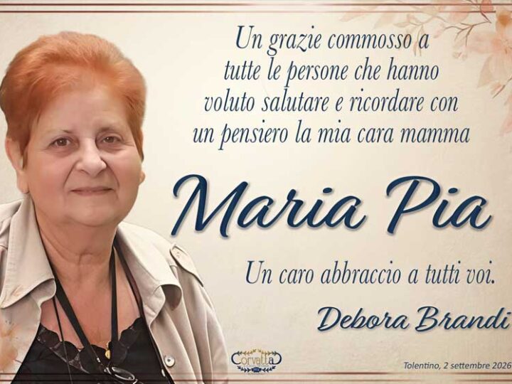 Ringraziamento: Maria Pia Domizi Brandi