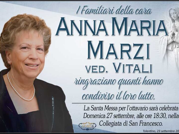 Ringraziamento: Anna Maria Marzi Vitali