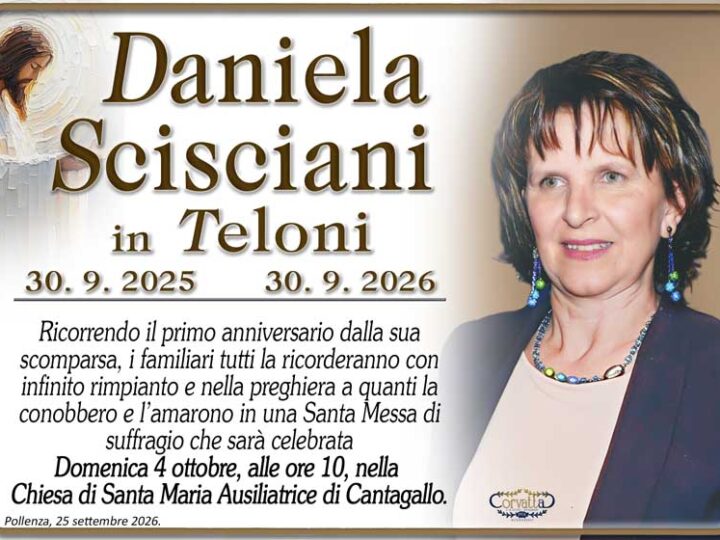 Anniversario: Daniela Scisciani Teloni