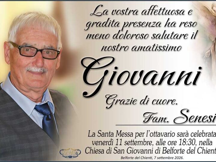 Ringraziamento: Senesi Giovanni