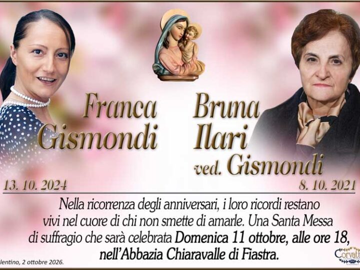 Anniversari: Franca Gismondi e Bruna Ilari
